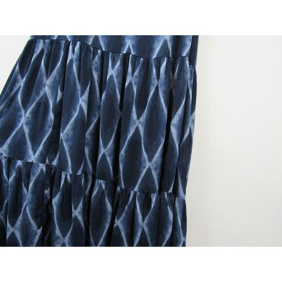 Banana Republic Petite Large Tiered Maxi Dress Blue White Tie Dye Pattern - Picture 5 of 8